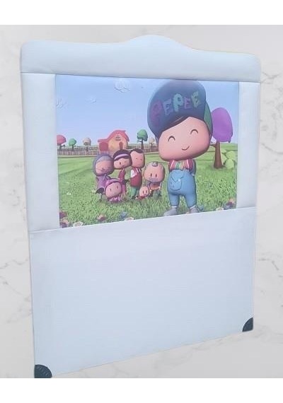 Başlık Dk Tek Kişilik 90'lık Pepe Model Suni Deri Beyaz Kumaş El Yapım