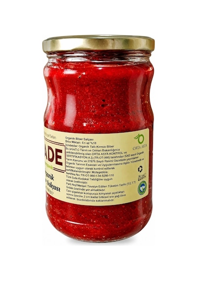 Sade Organik Biber Salçası 610 Gr 5 Li