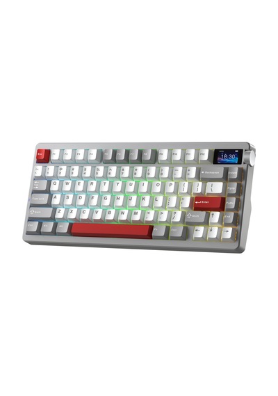 Aula Nova75 Mekanik Rgb Klavye Tkl Caramel Latte Switch Tri Mode Kablosuz Makrolu Hot Swap Gaming Oyuncu Klavyesi Bordo