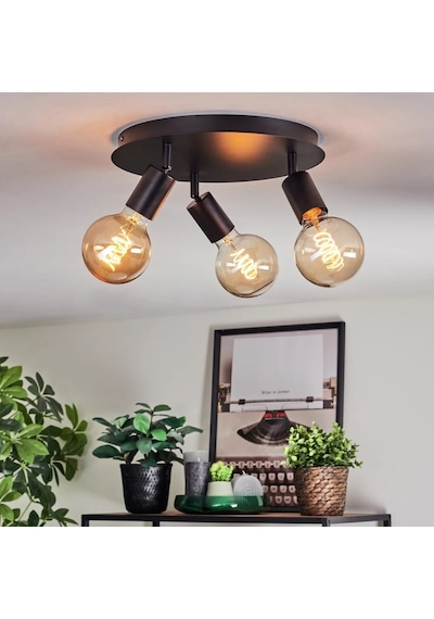 Riolight Modern Siyah 3xe27 Mafsallı Hareketli Başlık Glop Ampul Hariç Metal Spot Avize 3'lü Siyah