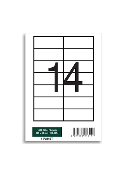 Herboy Hb-1614 105 X 40 Mm A4 Laser Etiket 100 Adet