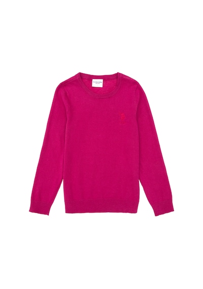 U.S. Polo Assn. Kız Çocuk Fuşya Bisiklet Yaka Basic Kazak 50288945-VR023