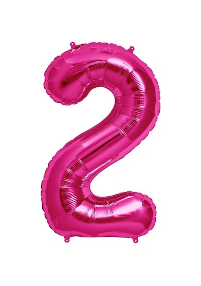 100 CM Pembe 2 Rakam Folyo Balonu. Sayı Büyük Boy Helyumla Uçan