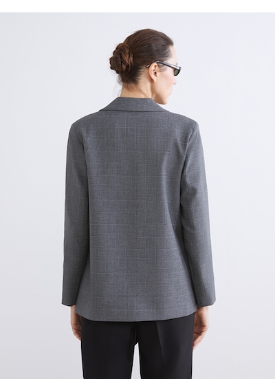 Lcwaıkıkı Classic Gri Ekose Kadın Blazer Ceket