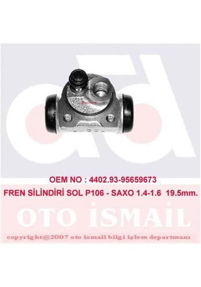 Fren Silindiri Sol 19.5 Mm Peugeot: 106 / Citroen: Saxo 1.4 1.6