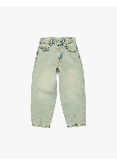 Koton Rahat Kesim Balon Form Denim Pantolon Lıght Indıgo 6skg40051ad Açık Mavi