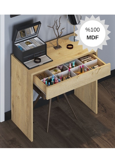 Mdf Arya Novella Mode Çekmeceli Makyaj Masası Lefkas Meşe Mdf Arya Novella Mode Çekmeceli Makyaj Masası Lefkas Meşe
