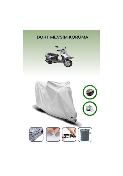 Gri Arka Çanta Ve Kilit Uyumlu Kuba Gs 125 Uyumlu Motor Brandası