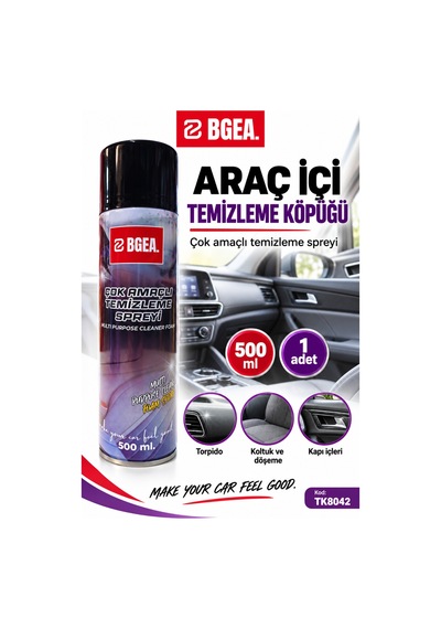 Bgea Araç İçi Temizleme Köpüğü 500 Ml Çok Amaçlı Temizleme Spreyi