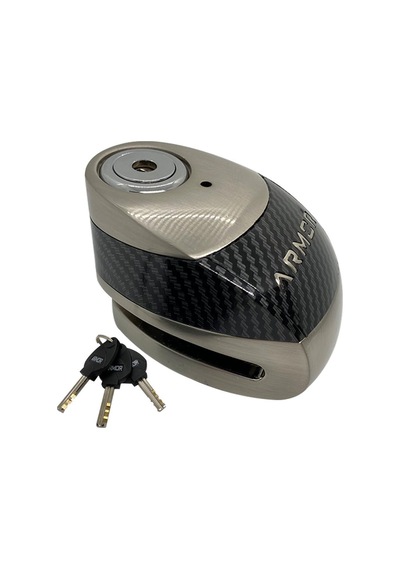 Armor 610+MVA 10MM Paslanmaz Çelik Alarmlı Karbon Disk Kilidi Gri