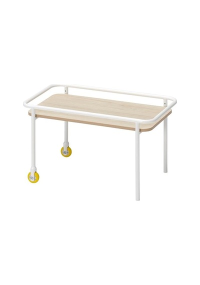 Ikea Brännboll Tekerlekli Sehpa, Açık Dişbudak Görünümlü-beyaz, 69x39 Cm