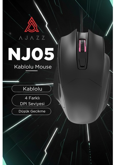Kablolu Gaming Mouse 3600 Dpı 4 Kademe Ayarlanabilir Dpı, 6 Tuşlu Ergonomik Tasarım, Düşük Gecikme, Usb Tak Çalıştır, Anti-parazit Ofis Ve Oyun İçin Hassas Optik Mouse Ajazz Nj05 Kablolu Gaming Mouse 3600 Dpı 4 Kademe Ayarlanabilir Dpı, 6 Tuşlu Ergonomik Tasarım, Düşük Gecikme, Usb Tak Çalıştır, Anti-parazit Ofis Ve Oyun İçin Hassas Optik Mouse Ajazz Nj05