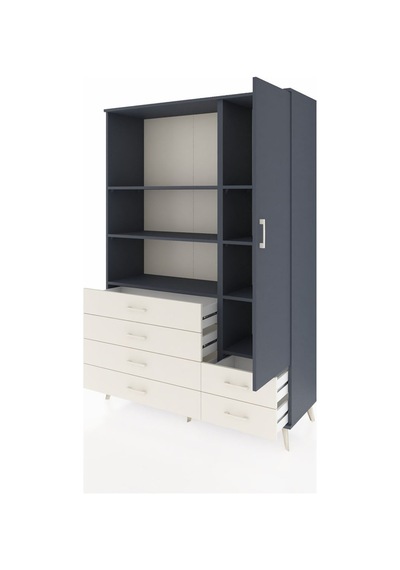 Hyperion Dolap 7 Raflı 6 Çekmeceli Tek Kapaklı 132x44x195 Antrasit-antrasit/aytaşı Antrasıt/aytası Hyperion Dolap 7 Raflı 6 Çekmeceli Tek Kapaklı 132x44x195 Antrasit-antrasit/aytaşı Antrasıt/aytası