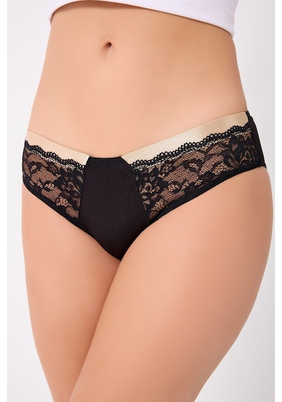 Dantelli Bikini Kesim Kadın Külot Siyah
