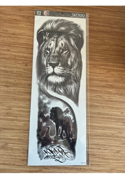 Aslan 1 Hafta Kalıcı Tam Kol Bacak Yapıştırma Geçici Dövme 46 Cm