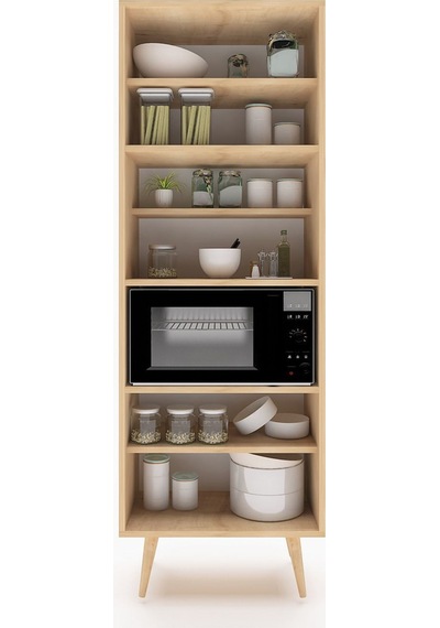 Floradesign Lavin180 Çok Amaçlı Dolap /fırın Dolabı /mutfak Organizeri Meşe+antrasit