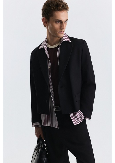 Antioch Crop Fit Blazer Ceket Siyah