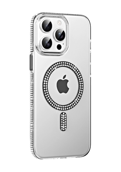 Apple Uyumlu iPhone 14 Pro Max Move Taşlı Magsafe Kapak Siyah