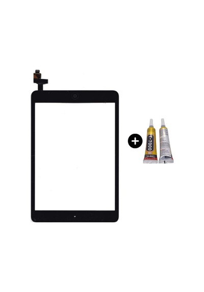 Apple Uyumlu iPad  Mini A1432-a1454-a1455 Hk Home Tuşlu Dokunmatik Siyah + B7000
