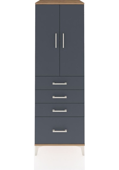 Kronos Dolap 2 Raflı 4 Çekmeceli 2 Kapaklı 60x59x182 Çam-antr... Çam