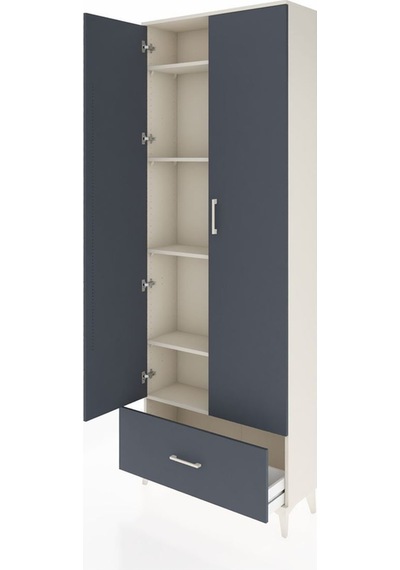Arges Dolap 5 Raflı Tek Çekmeceli 2 Kapaklı 88x30x243 Aytaşı-antrasit Aytası