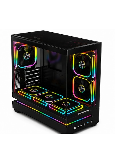 Zoko Venüs Siyah 6x12cm Argb Fan Temper Cam M.atx Oyuncu Bilgisayar Kasası