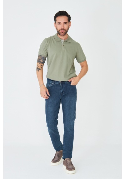 Koyu Lacivert Erkek Günlük Kot Pantolon Olive
