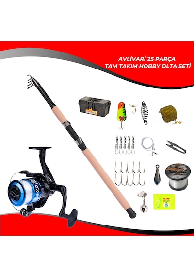 Avlivari 25 Parça Fighter 300 Cm 50-100 Gr-ecco 6000 Tam Takım Tatlı Su Hobi Kıyı Olta Seti-9697