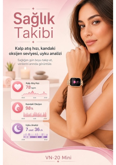 Şık Tasarımlı Mini Akıllı Saat Dört Çift Kayışlı Telefon Uyumlu Bildirim Destekli