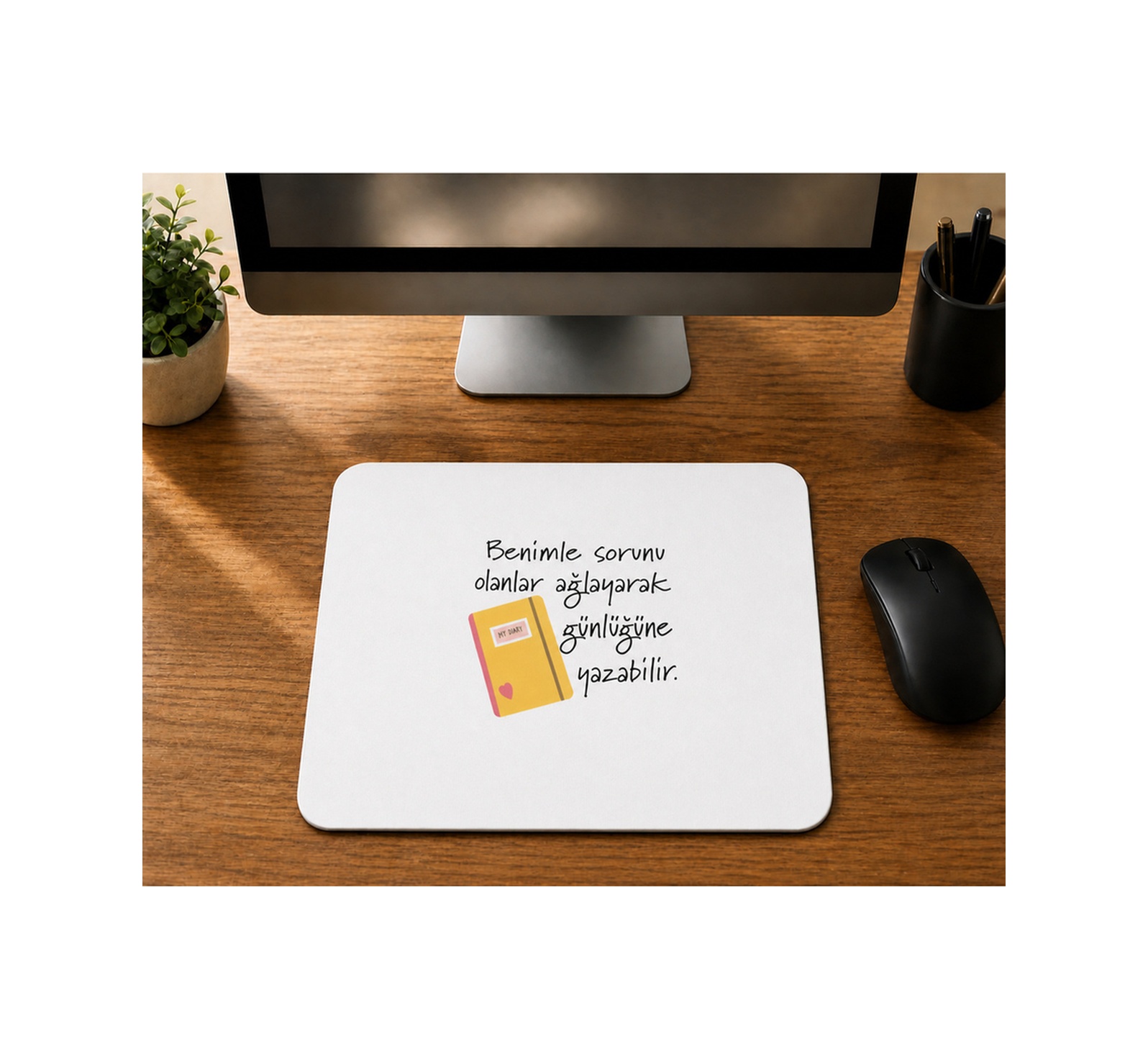 Benimle Sorunu Olanlar Ağlayarak Baskılı Mousepad Bilgisayar Altlığı