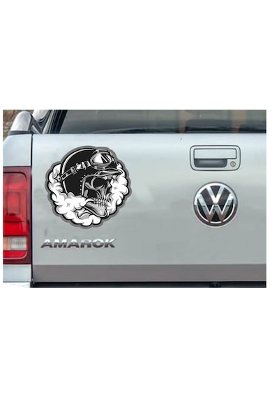 Kaptan Kuru Kafa Sticker - Araba Oto Motosiklet Karavan Sticker - 00015 10X9 Cm
