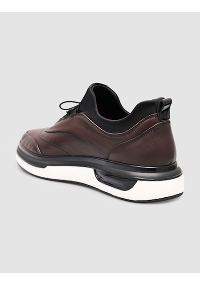 Hakiki Deri Kahverengi Erkek Günlük Sneaker Kahverengi