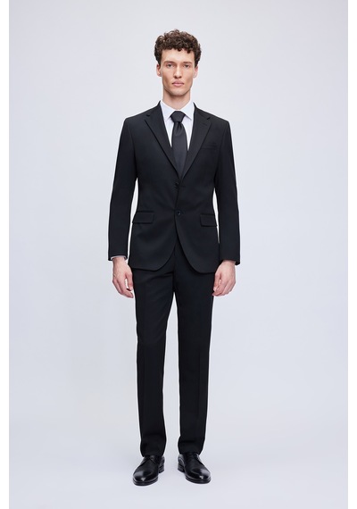 Hatemoğlu Siyah Slim Fit Mono Yaka 6 Dr Takım Elbise