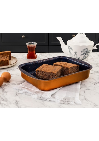 Madame Coco Chef Granite Look Köşeli Fırın Tepsisi 25 Cm Ftps000000000025cm-bakır