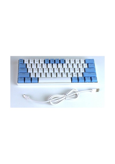 H61k Mini Mekanik Kablolu Gaming Oyuncu Klavye Türkçe Q Blue Switch 17 Ad Rgb Led Işık Modlu 61 Tuşlu Mavi