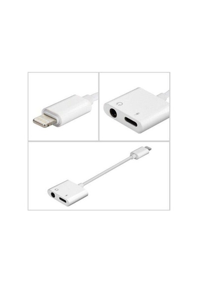 2 İn 1 Lightning To 3.5mm Aux Kulaklık Ve Şarj Dönüştürücü Adaptör Kablo