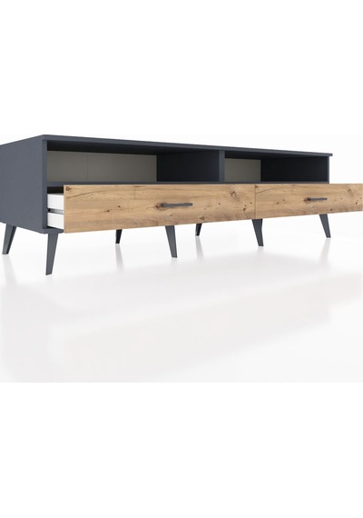 Kronos Tv Ünitesi 2 Raflı 2 Çekmeceli 176x59x51 Antrasit-antrasit/çam Antrasıt/atlas Çam Kronos Tv Ünitesi 2 Raflı 2 Çekmeceli 176x59x51 Antrasit-antrasit/çam Antrasıt/atlas Çam