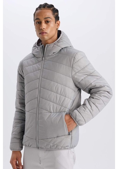 DeFactoFit Su İtici Regular Fit Kapüşonlu Fermuarlı Dokuma Mont D6183AX25SPGR456
