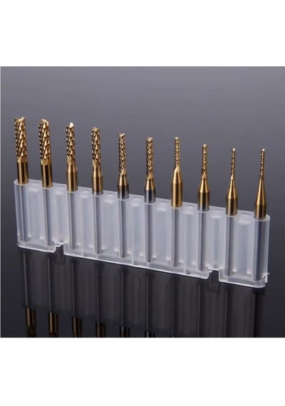 Pcb Mini Karbür Freze Kesici 1.0-3.0mm 10 Lu Set 3.175mm Shank