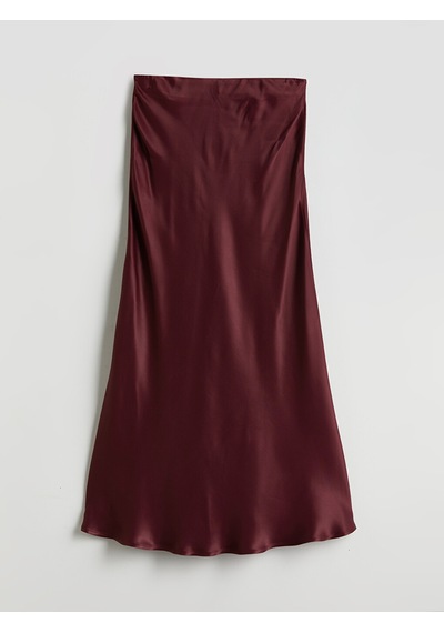 Lcwaıkıkı Classic Bordo Beli Lastikli Saten Etek