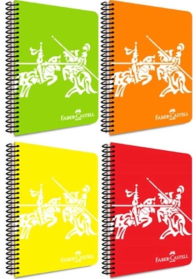 Faber-Castell PP Kapak Knights Neon Spiralli Defter 80 Yaprak Çizgili