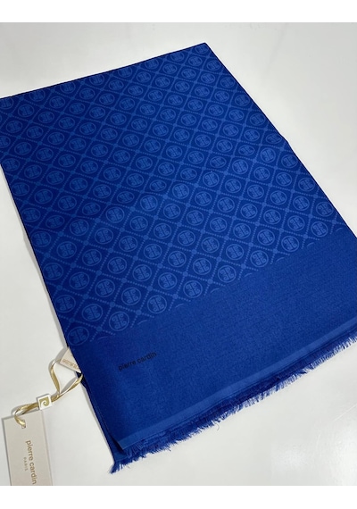 Pierre Cardin Elegans Monogram Şal-75 X 190-090700-924 Saks Mavi Saks Mavi