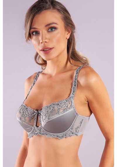 Lenaca Giselle Half Padded Bra, Gri Toparlayıcı Konforlu Ve Şık Sütyen Çok Renkli