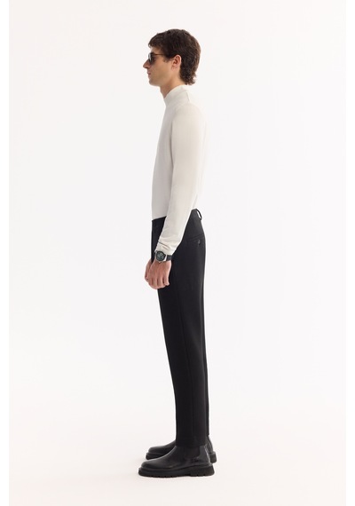 Avva Erkek Siyah Yani Lastikli Bi-stretch Hafif Slim Fit Pantolon A52y3218