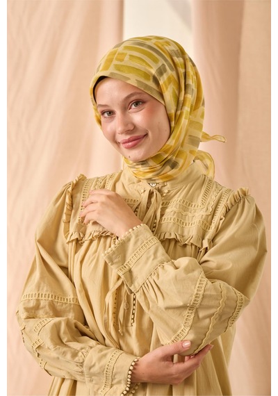 Silk Home Soft Eşarp 73096-27 Butter Yellow, Asit, Fıstık Yeşili, Koyu Yeşil