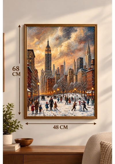 Kar Altında New York 1000 Parça Puzzle Kış Temalı 48 X 68 Cm Yüksek Baskı Kaliteli Eğlenceli Puzzle