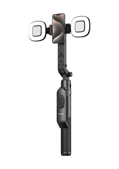 Tr Lph119 Yapay Zeka Destekli Dolgu Işıklı Kumandalı 360 Dönebilen Selfie Çubuğu Ve Tripod Siyah Genel