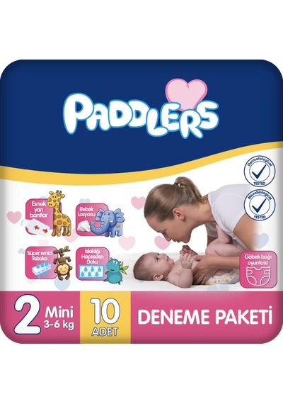 Bebek Bezi 2 Numara Mini (3-6 Kg) 10 Adet – Deneme Paketi,  Hassas Ciltlere Uygun
