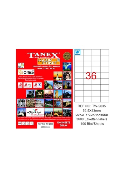 Tanex Laser Etiket 52.5X33 Tw-2035