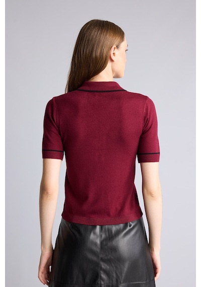 Defacto Regular Fıt Polo Yaka Bordo Tişört G9226ax26aubr506 Bordo-br506
